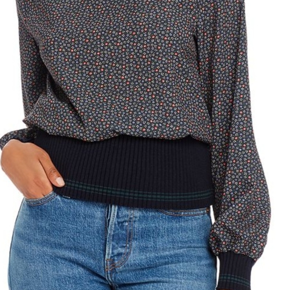 French Connection Floral Top - Black and Red- NWT - Picture 2 of 6